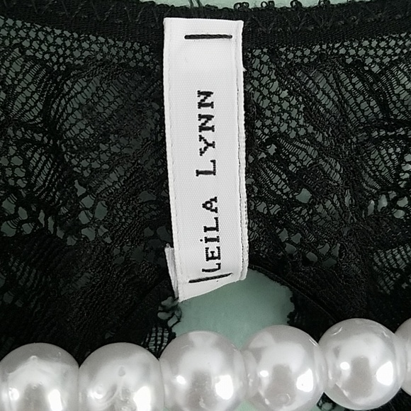 Leila Lynn Black Lace Lingerie Bodysuit M - Picture 4 of 7